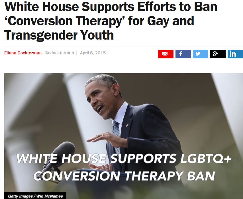 White House Supports Ban on “Conversion Therapy” for Gay and Transgender Youth