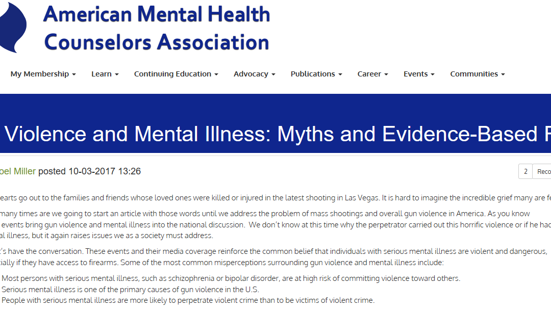 Bursting the Gun Violence /Mental Illness Myth: What the Evidence Shows